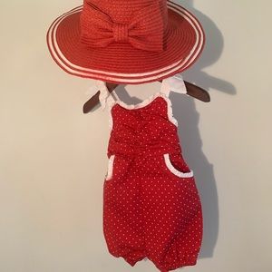 Janie and Jack Romper with Hat